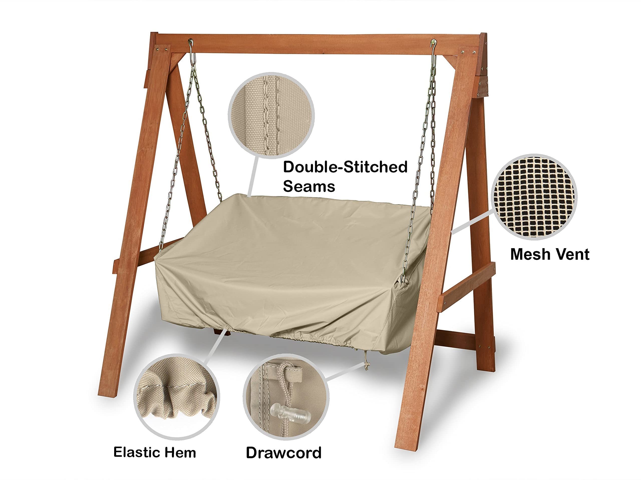 Waterproof 420D Hanging Porch Swing Cover for Patio Garden Outdoor Swing Chair Cover