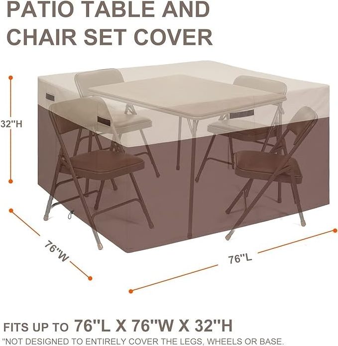 Waterproof Patio Table Covers, Patio Dining Square Table and Chair Covers