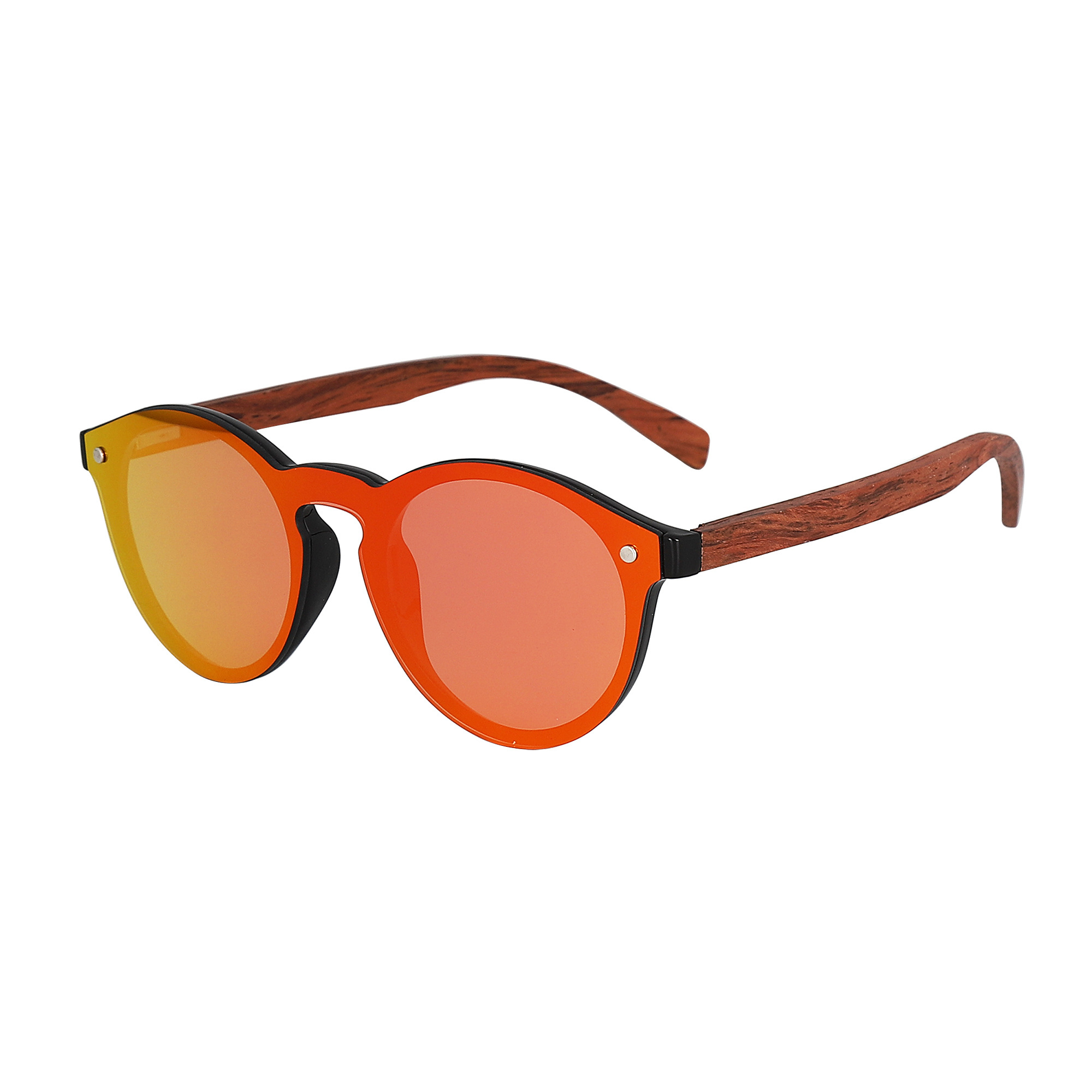 fashion eyewear hand polish wood sunglass with mirror  polarized lens