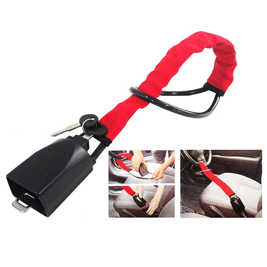 Car Anti theft Lock Car Steering Wheel Steel Lock To Safety Belt SUV Car Anti-Theft Lock Security Anti-Theft Tool