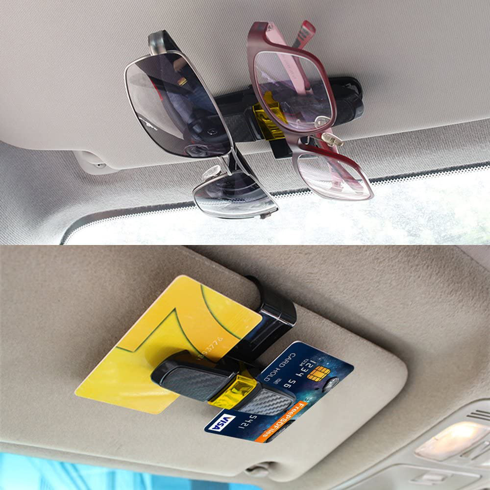 Car Glasses Holder Portable Ticket Card Clamp Car Sun Visor Sunglasses Clip ABS Eyeglasses Case Auto Accessories