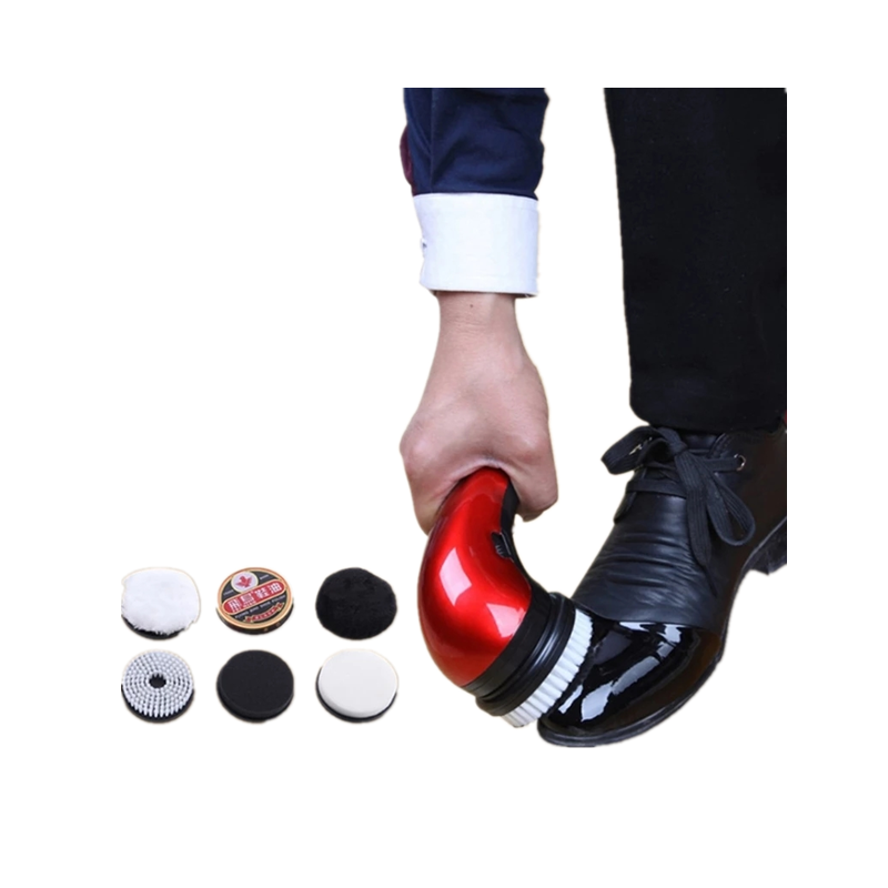 Portable Handheld Automatic Electric Shoe Brush Shine Polisher 2 Ways Power Supply Leather Care Tools Home Office Use