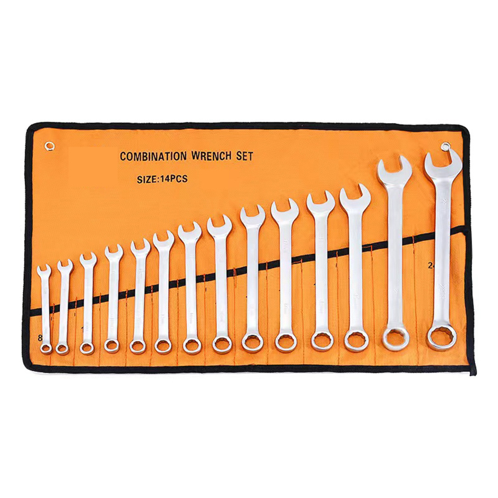 6 8 10 12 14 pcs High Quality Carbon Steel Combination Ratchet Spanner Tool Set Open End Wrench