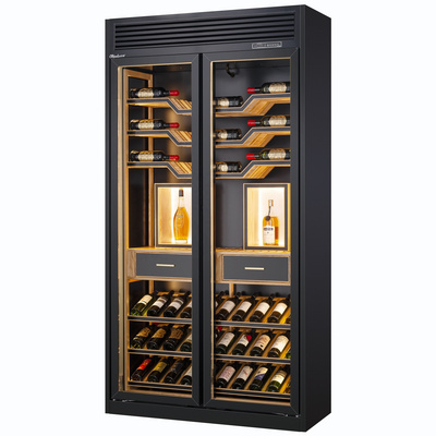 bottle tall large capacity Wine fridge freestanding wooden shelf wine cooler customized