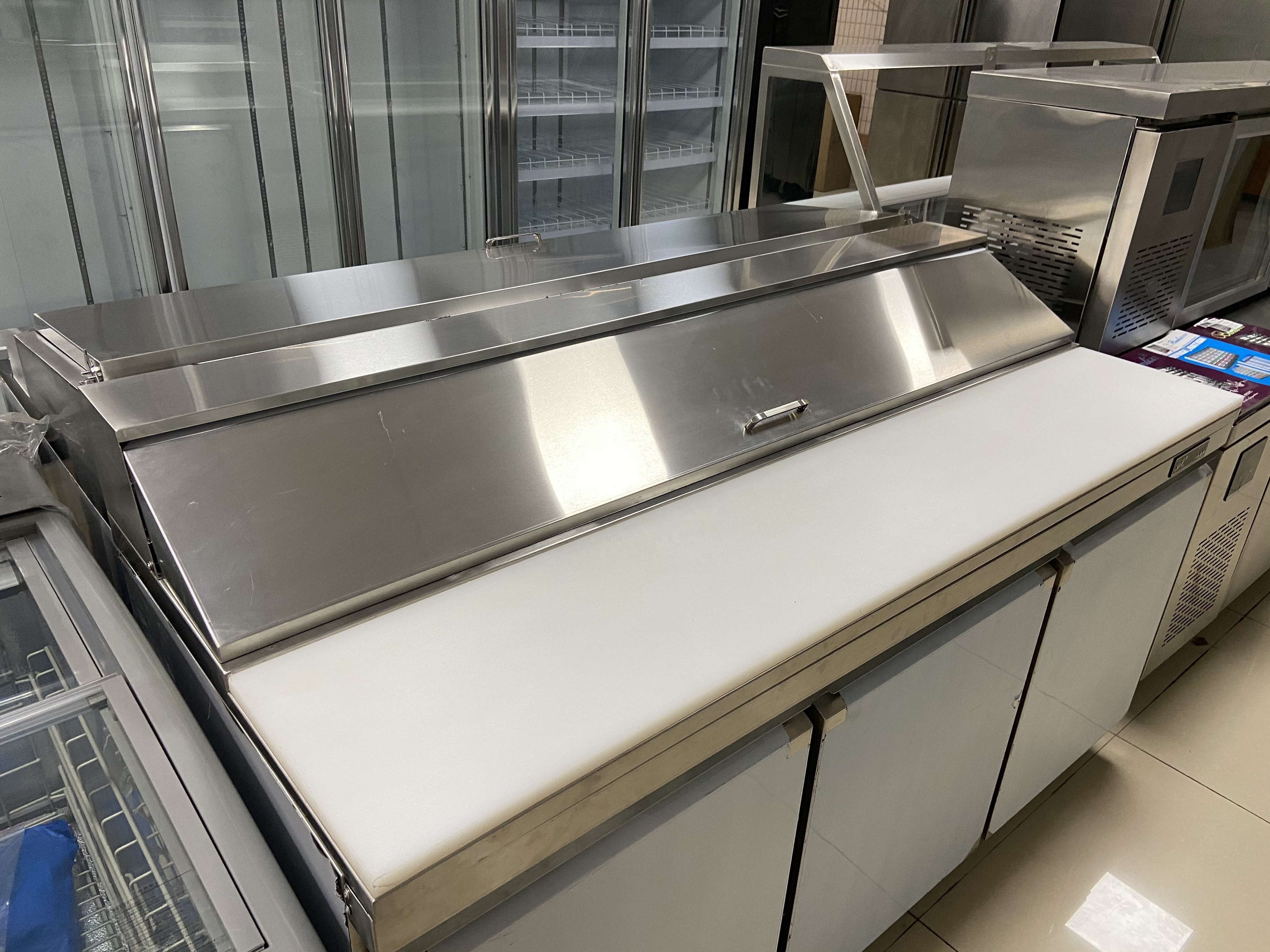 subway used  sandwich prep table refrigerated Stainless steel  Salad Table 3 door service  Refrigerator