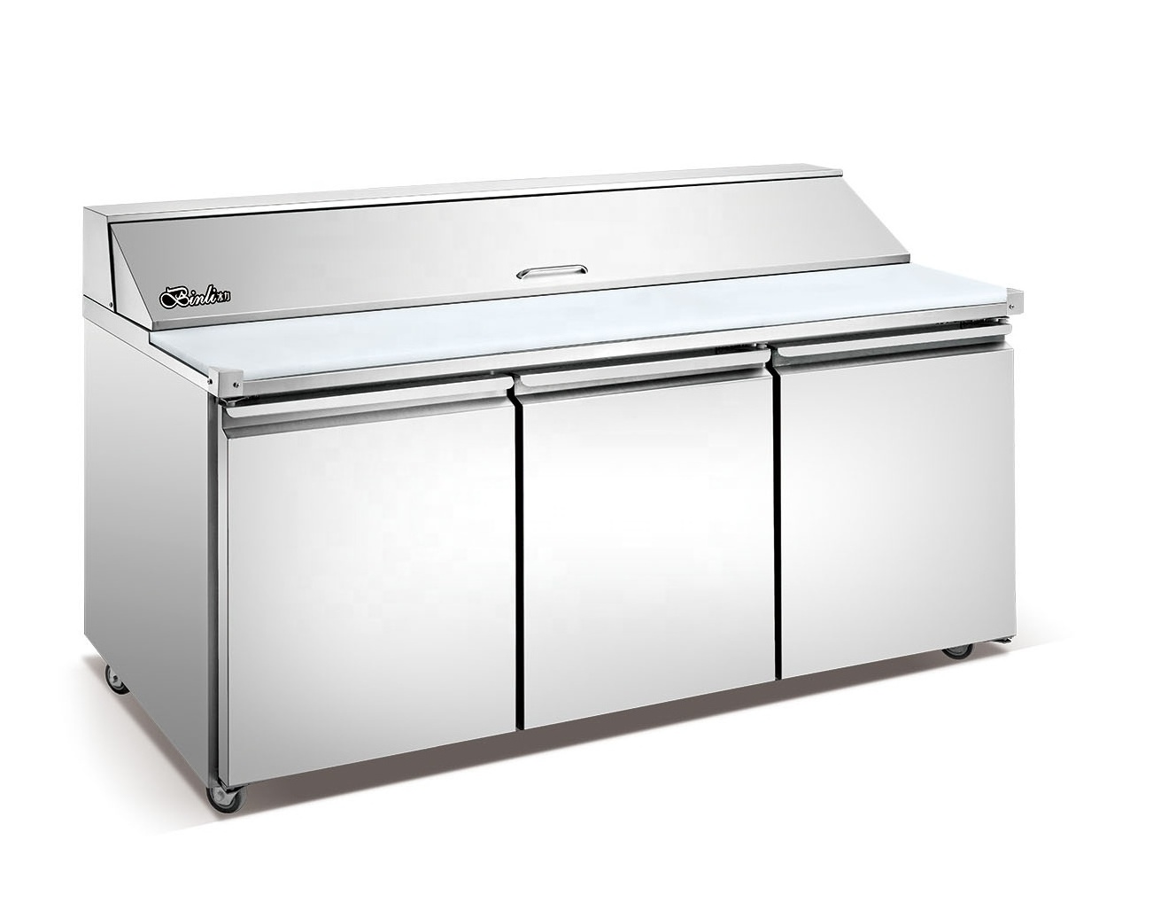 subway used  sandwich prep table refrigerated Stainless steel  Salad Table 3 door service  Refrigerator