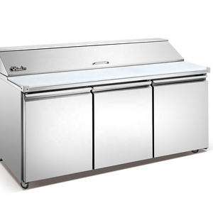 subway used  sandwich prep table refrigerated Stainless steel  Salad Table 3 door service  Refrigerator