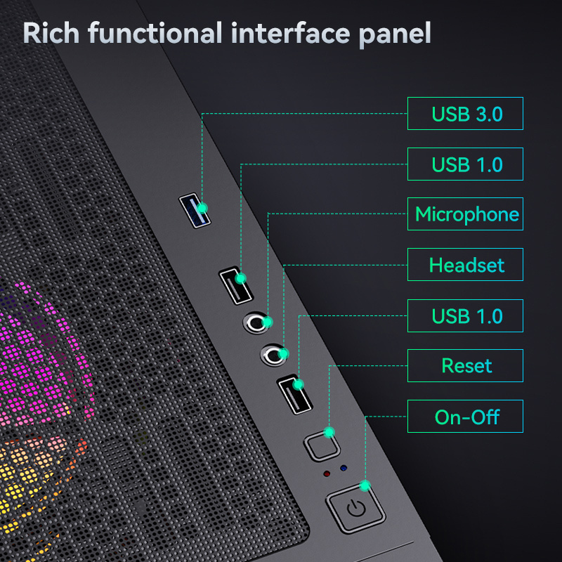 SNOWMAN New design ATX Gaming Case Tempered Glass Mid Tower PC Case ARGB Effect Desktop Computer Case