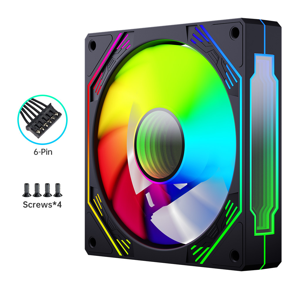 SNOWMAN 120mm RGB Fan New Design Mirror Fan 6 Pin Cooling Computer Fans Wholesale Customized for Gaming Case