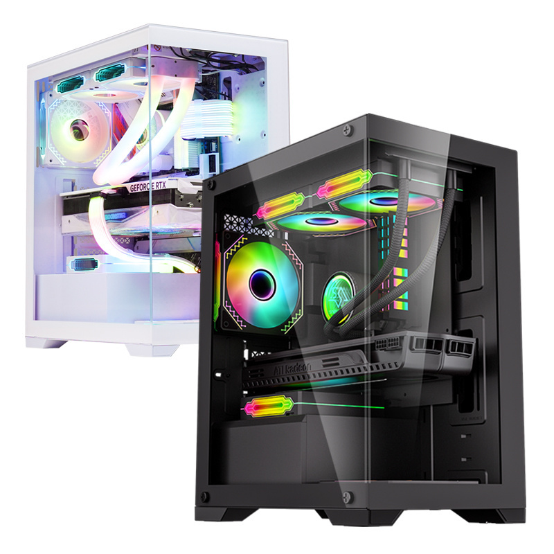 SNOWMAN Newest Design Gaming M-ATX / Mini-ITX Computer Case PC Gaming CPU Cooler Mid Tower Gaming Pc Cabinet