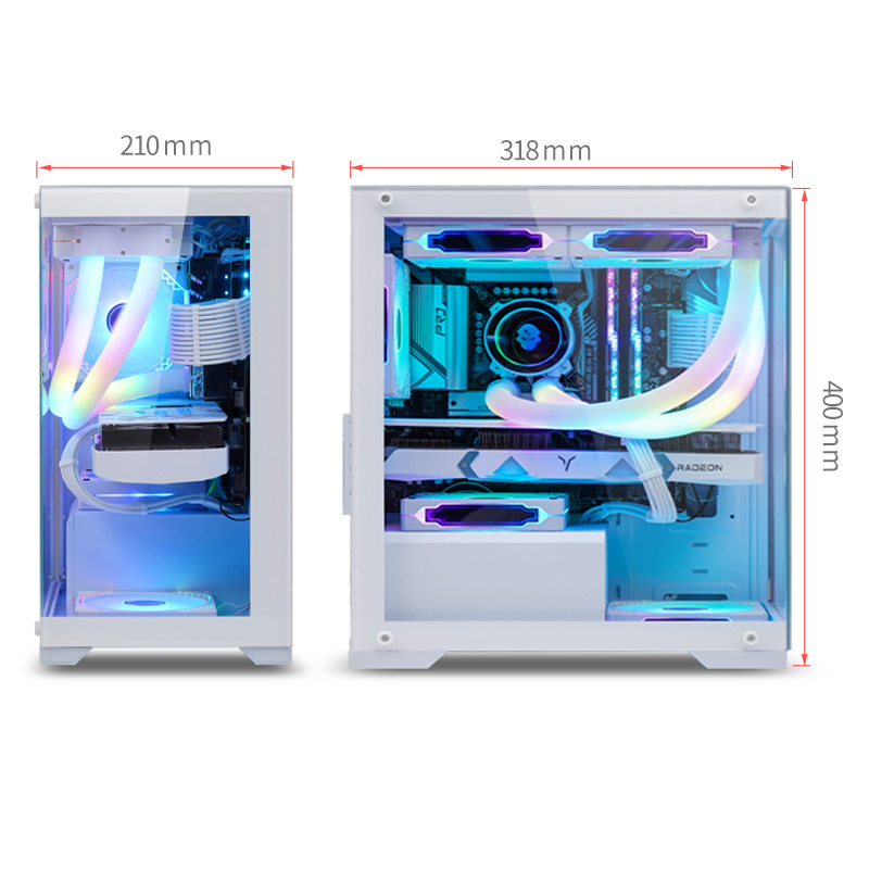 SNOWMAN Newest Design Gaming M-ATX / Mini-ITX Computer Case PC Gaming CPU Cooler Mid Tower Gaming Pc Cabinet