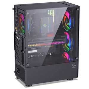 SNOWMAN ATX Mid Tower Computer Case 0.45mm Steel Tempered Glass Desktop Gaming Cabinet Casing Wholesale Priced PC Case