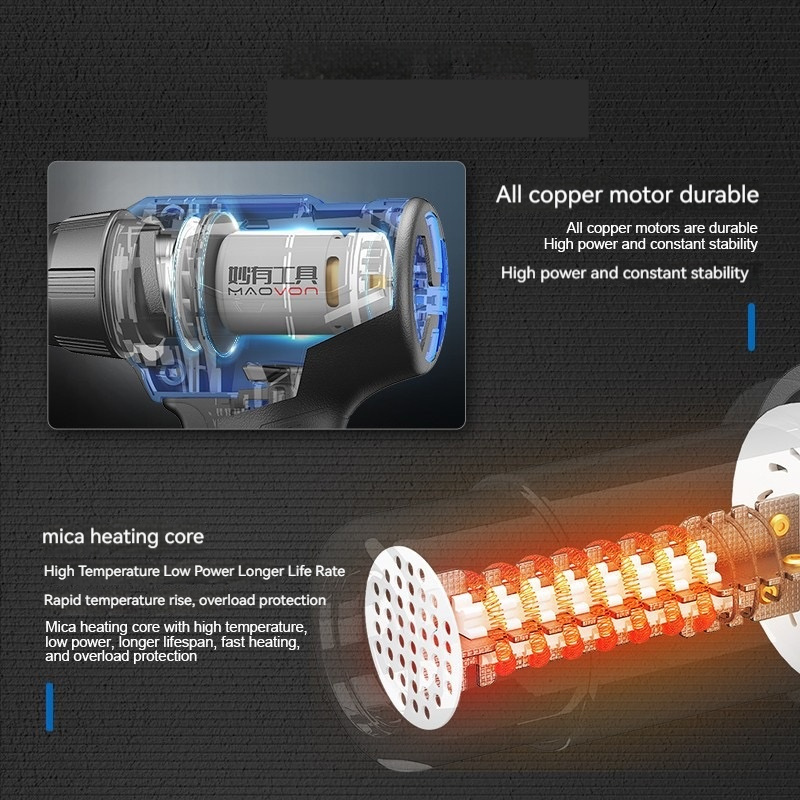 Lithium heat gun small plastic welding gun sewing hot air blower baking speed adjustable temperature hot baking gun