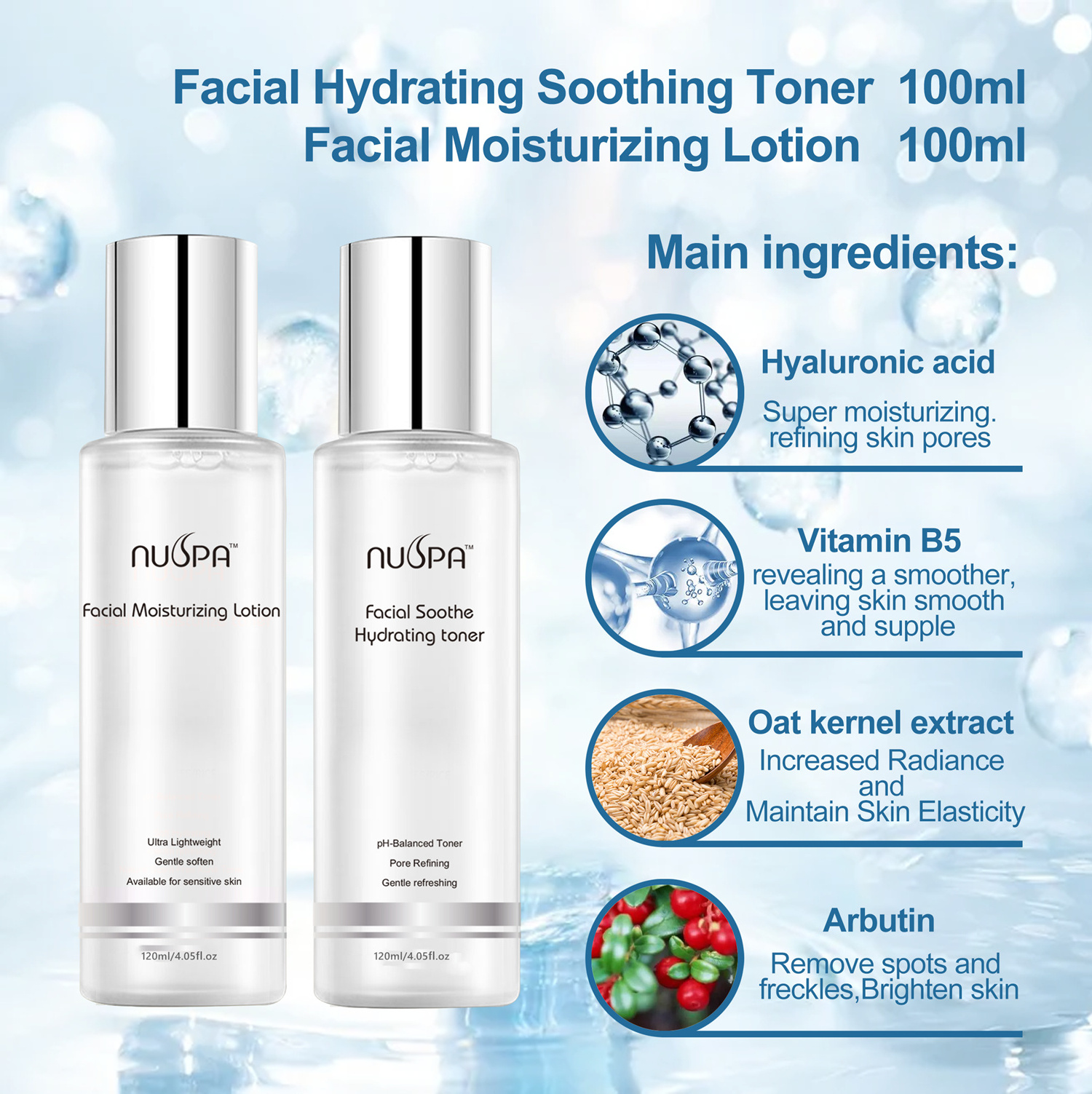 Private Label Rose Face Toner Moisturizing Brightening Rosewater VC Skin Toner Facial Toner