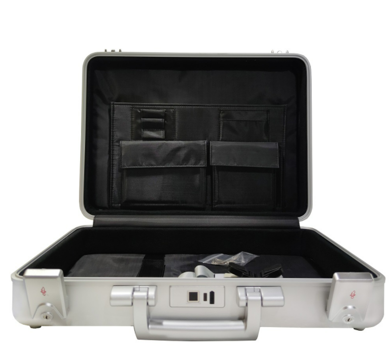 custom aluminium metal hard shell laptop attache case business briefcase organizer with fingerprint lock