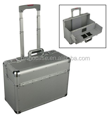 Aluminium Pilot Case Laptop Briefcase Trolley Case