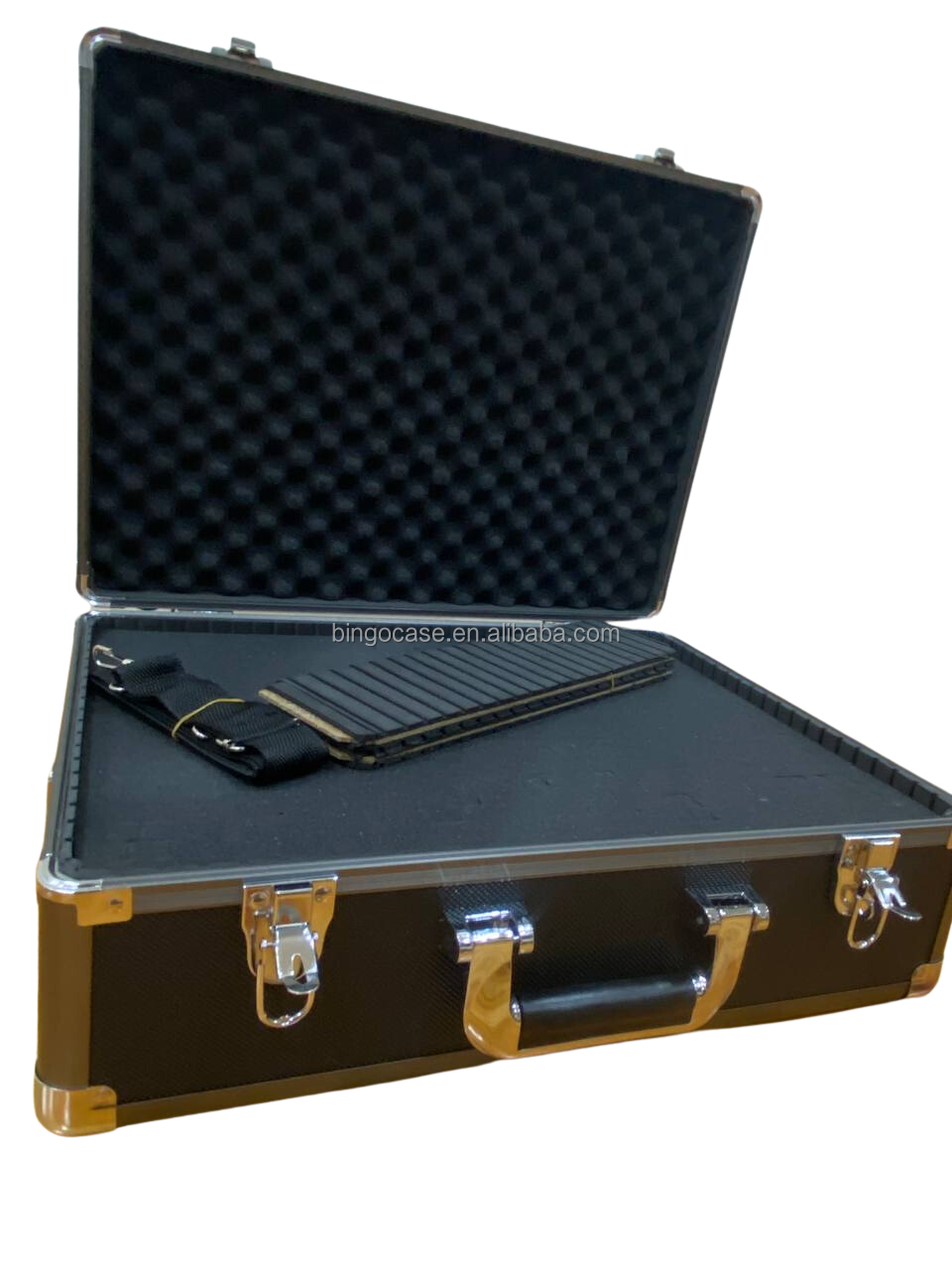 Aluminum Carrying Case with cut out Pick and Pluck EVA Foam