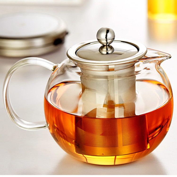 650ml, 1000ml, 1300ml glass teapot for Chinese GongFu tea with stainless steel percolator