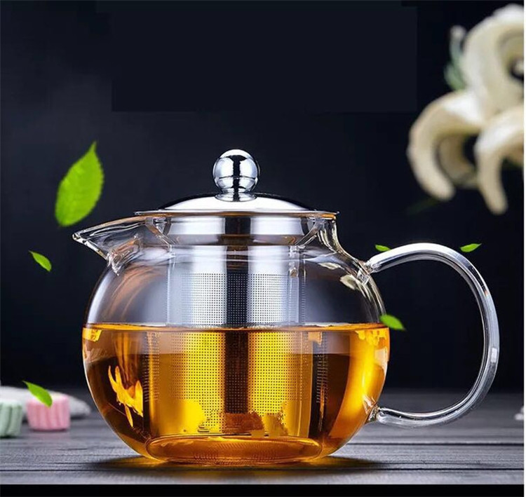 650ml, 1000ml, 1300ml glass teapot for Chinese GongFu tea with stainless steel percolator