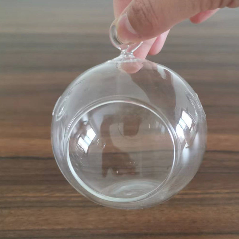 Clear wall hanging glass terrarium for plant ball globe shape pot planter