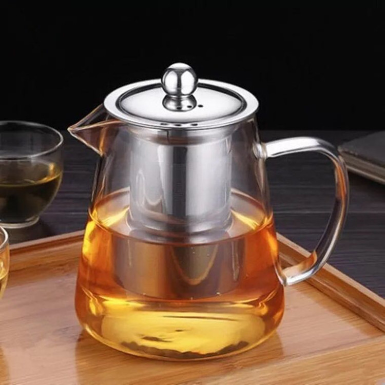 Teapot Customized Logo Modern Coffee & Tea Sets Transparent Clear Stainless Steel High Borosilicate Glass 750ml Coffee Pot 5pcs