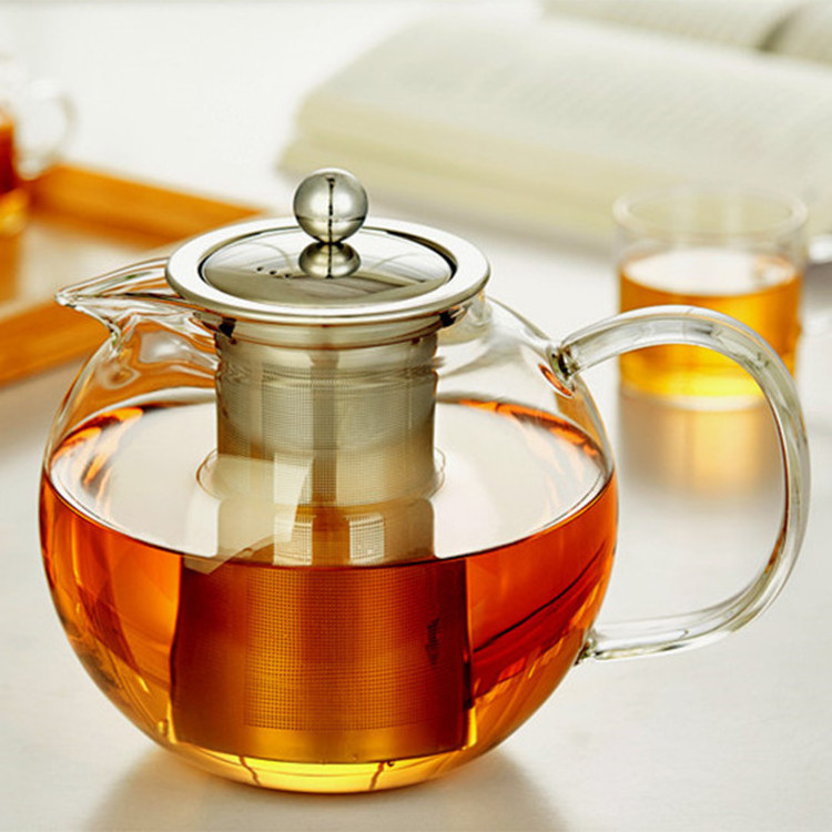 650ml, 1000ml, 1300ml glass teapot for Chinese GongFu tea with stainless steel percolator