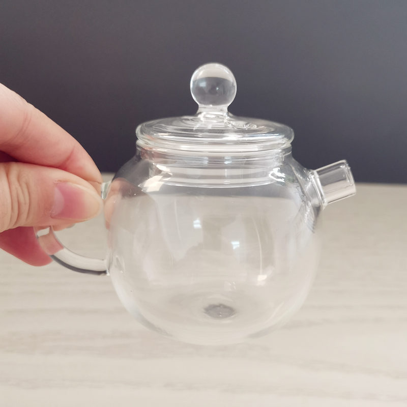 Mini 150ml Clear Glass Teapot Handmade High Borosilicate Gongfu Tea Pot with Infuser for Chinese Coffee or Drinkware Use