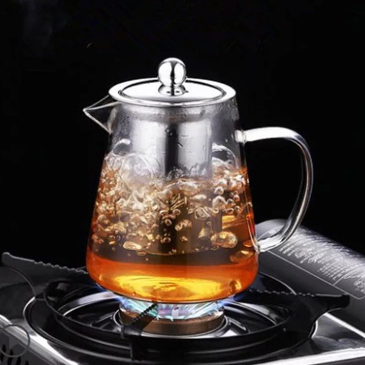 Teapot Customized Logo Modern Coffee & Tea Sets Transparent Clear Stainless Steel High Borosilicate Glass 750ml Coffee Pot 5pcs