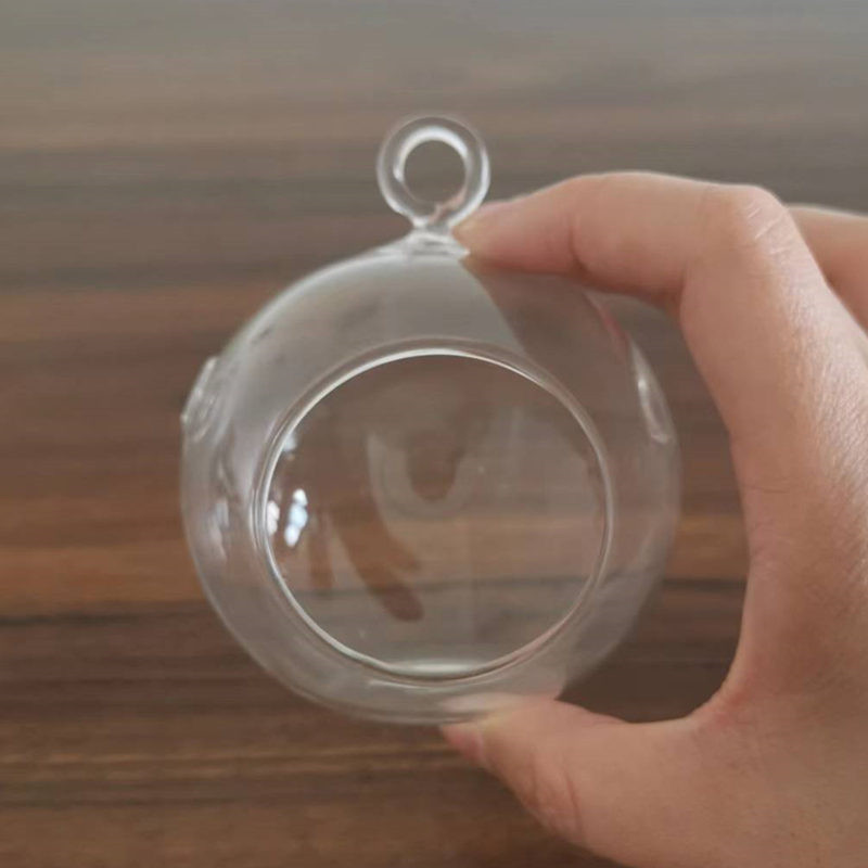 Clear wall hanging glass terrarium for plant ball globe shape pot planter