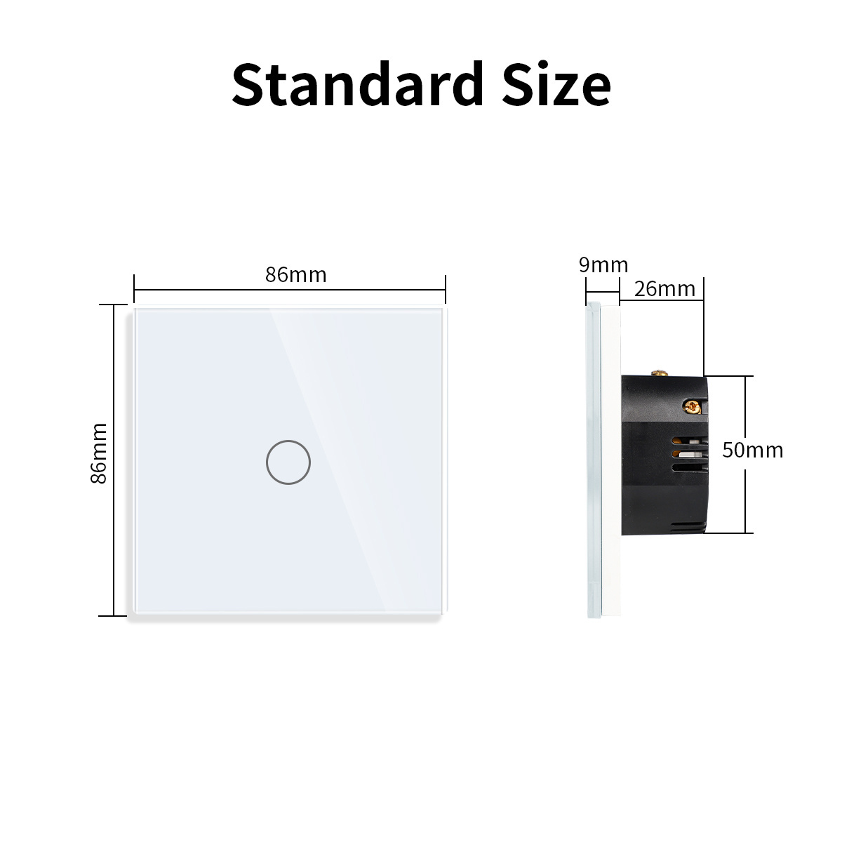 Bingoelec universal Standard 1Gang 2 Ways home electric lamp glass panel wall light touch switch with relay capacitive