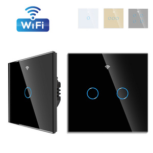 Bingoelec 2 Gang 1 Way Glass Touch Panel Wifi Smart Home touch Wall Switch Promotion Wholesale Touch Smart Switch