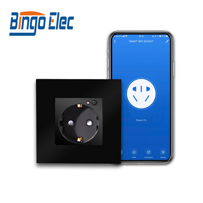 Bingoelec Tuya Voice Control Electrical 16A Germany Wall Power Plug Switches And Smart Socket Wifi