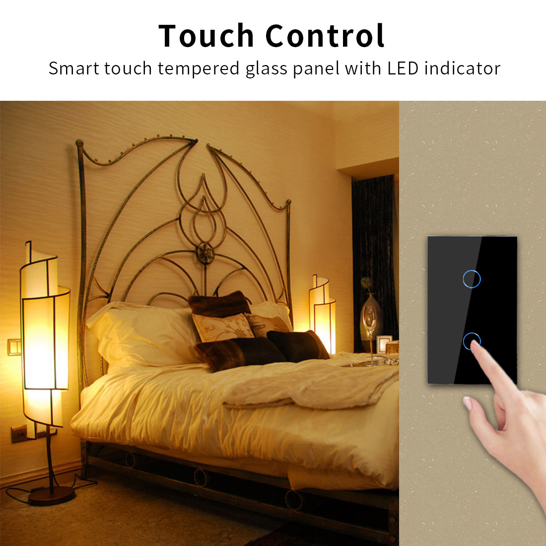 Bingoelec Europe Glass Zigbee Tuya Remote Control Light  Wall Interruptor Inteligente Smart Home Wifi Switch