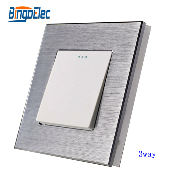 Bingoelec Alum Glass Panel Power Supply Capacitive 1Gang 3Way Home Push Pull Button Touch Light Switch