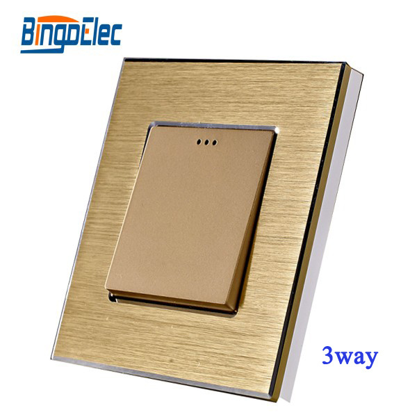 Bingoelec Alum Glass Panel Power Supply Capacitive 1Gang 3Way Home Push Pull Button Touch Light Switch