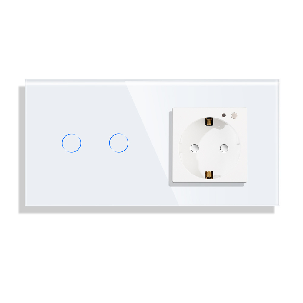 Bingoelec 2 Gang 1 Way Touch Sensor 16A Wifi Smart Home Wall Switches And Sockets Electrical