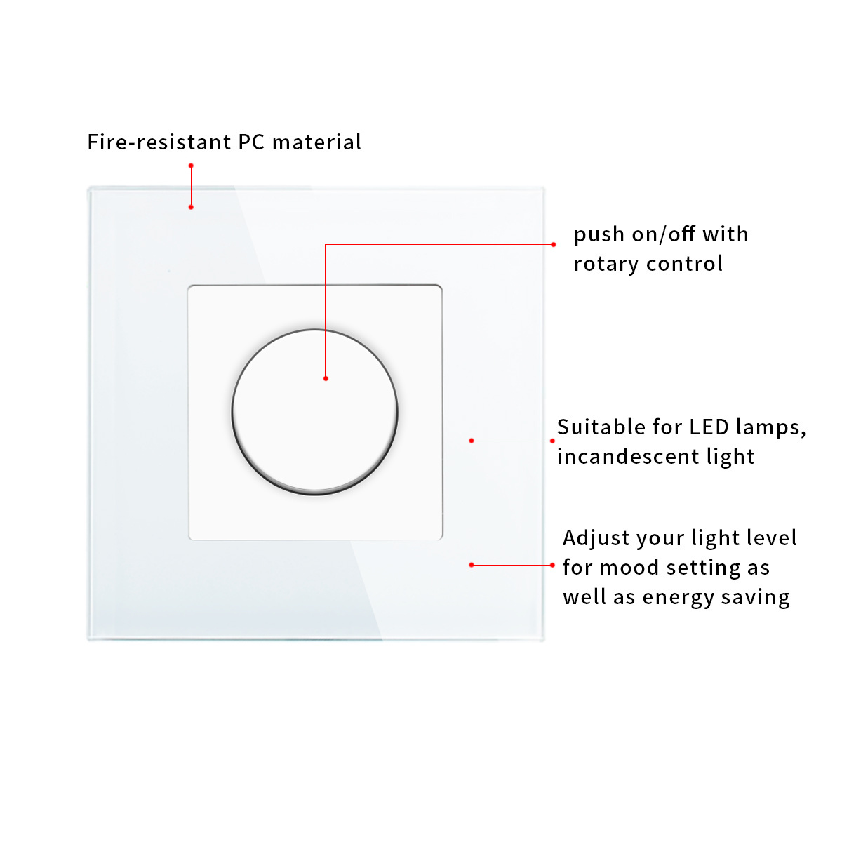 Bingoelec european  Standard  500W  Light  250W Fan regulator fan speed control electrical wall dimmer switch