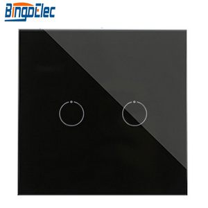 Bingoelec 2023 new product 2 gang 1 way glass waterproof  wall light touch switch with relay capacitive