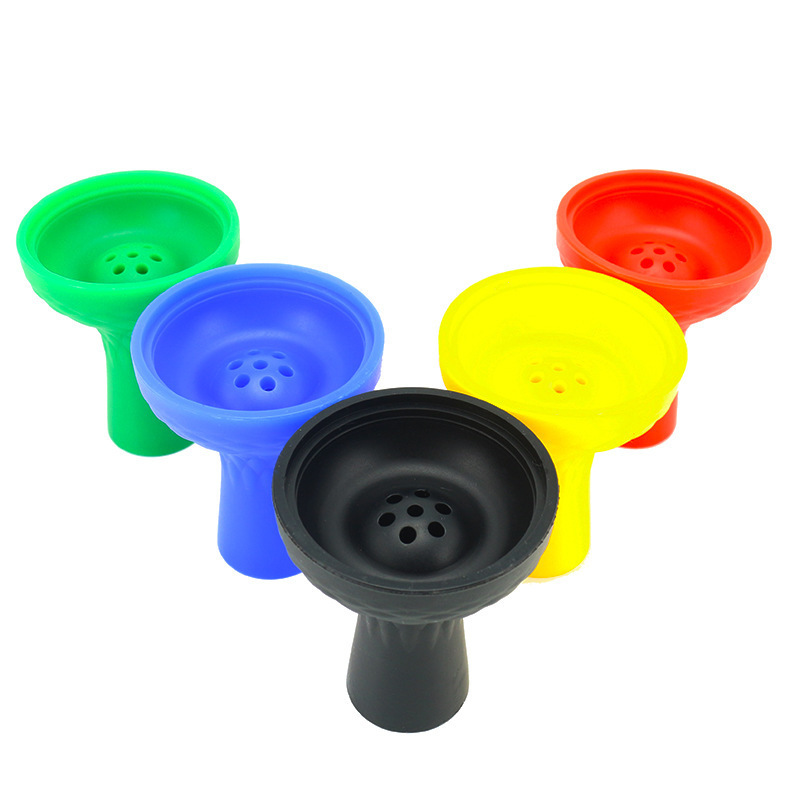 Silica Gel rubber Hookah Accessories 7 Holes Hookah Head Phunnel Shisha Narguile Silicone Hookah Bowl