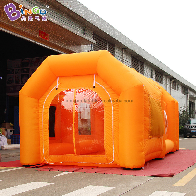 Portable inflatable spray booth custom inflatable outdoor orange transparent garage