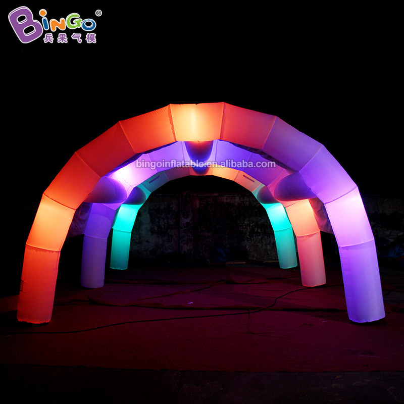 Personalized 6x4x3mH Giant Inflatable Spider Tent With LED Lights Outdoor Inflatable Tunnel Tent Balloon For Decoration