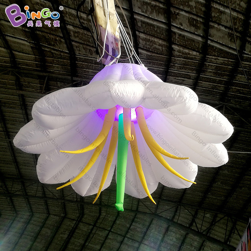 1.5 m giant inflatable flower decoration/ lily inflatable / LED white lily inflatable led flower