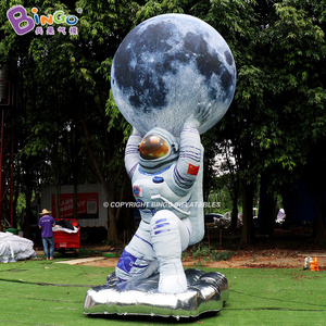 Factory design giant advertising inflatable astronaut with inflatable moon ball for event decoration 5m