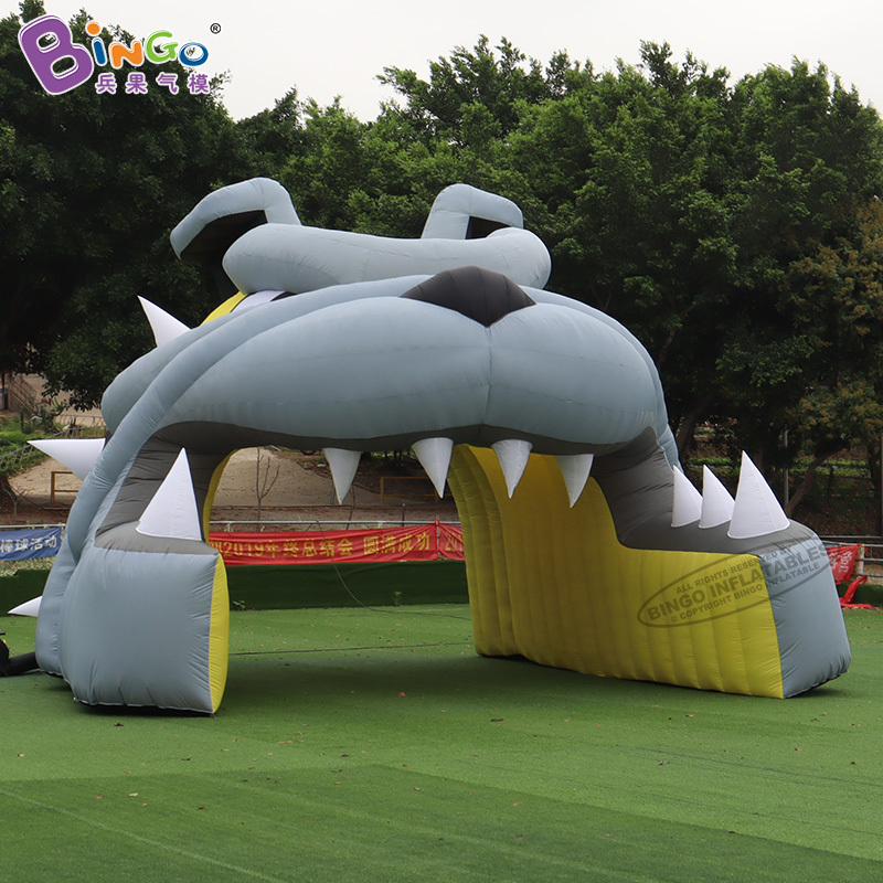 Custom Made 7.3x6.1x5.2mH Giant Inflatable Tunnel Tent Outdoor Advertising Inflatable Bulldog Tunnel Balloon Tent For Decoration