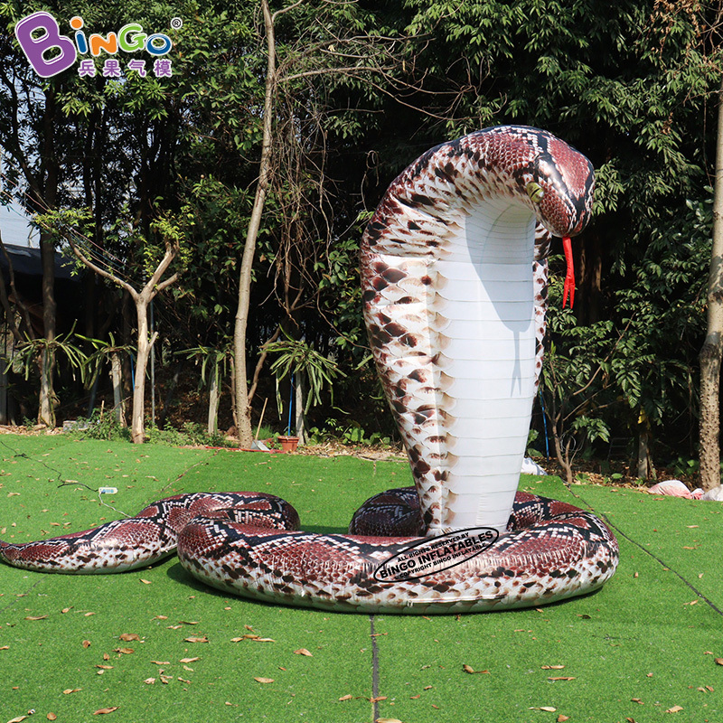 Customized 3.7x2.4x3 Meters inflatable snake model for decoration vivid inflated cobra balloons