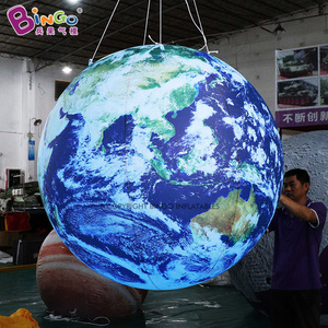 Bingo Inflatable World Globe Earth Map Ball Led Lighting Inflatable Big Earth Globe Balloon