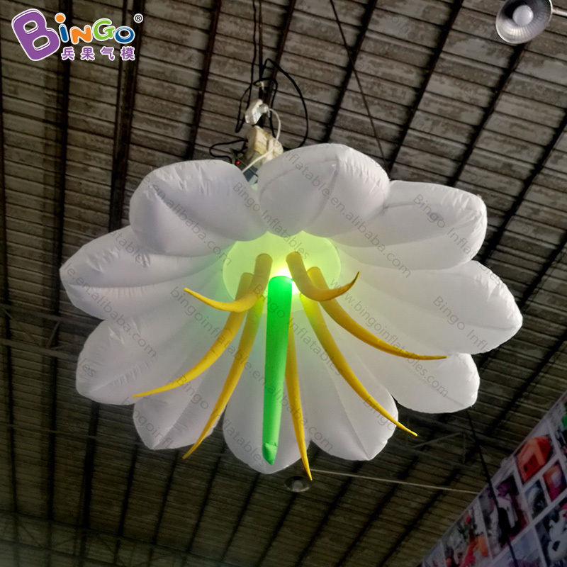 1.5 m giant inflatable flower decoration/ lily inflatable / LED white lily inflatable led flower