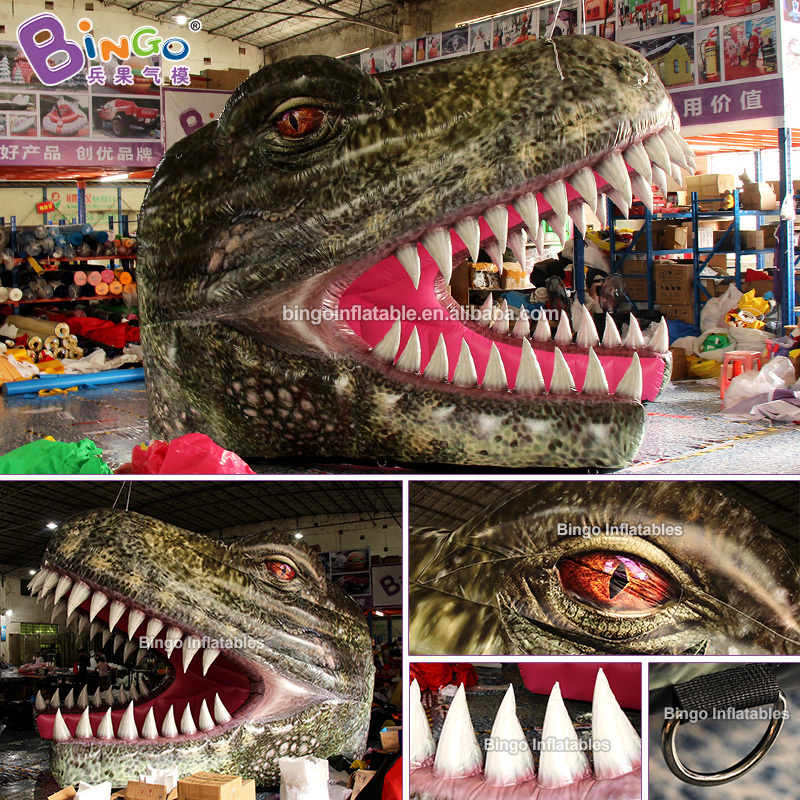 COMMERCIAL USE 3.9x3.36x3.32mh inflatable dinosaur head tunnel tent inflating bespoke vivid dragon head model tunnel