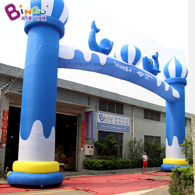 Bingo Inflatable Dolphin Entrance Archway Air Door Inflatable Arch Rental  Giant Inflatable Dolphin Arch For Aquarium