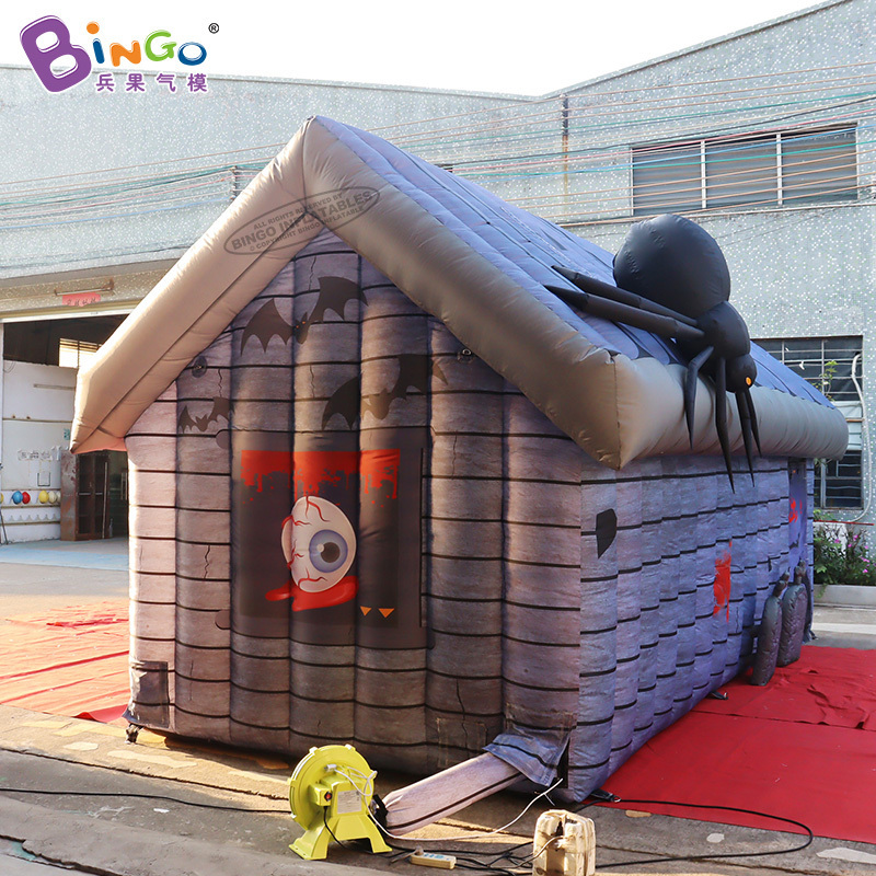 Haunted House Inflatable Haunted House Maze With LED Lights Giant LED Halloween Inflatable Haunted House